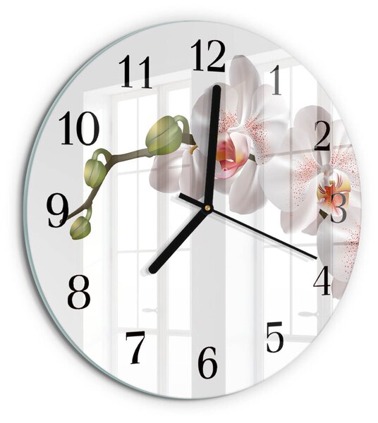 Skleněné nástěnné hodiny Orchidej zsoc-fi30-00175612