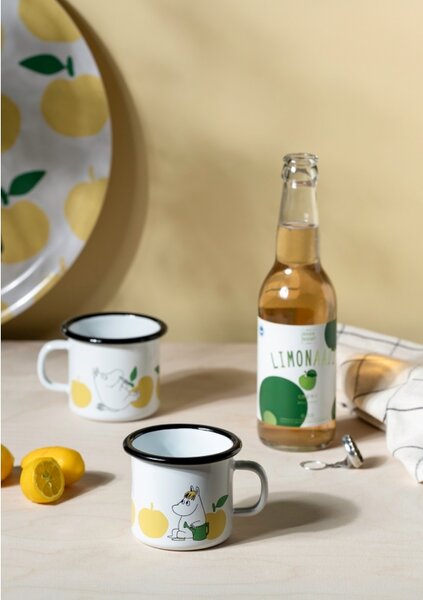Hrnek Moomin Joyful Apples 0,25l, smalt / bílo-žlutý