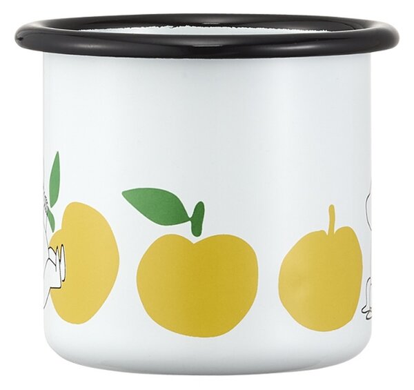Hrnek Moomin Joyful Apples 0,25l, smalt / bílo-žlutý