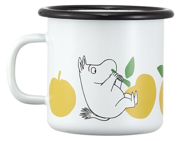 Hrnek Moomin Joyful Apples 0,25l, smalt / bílo-žlutý