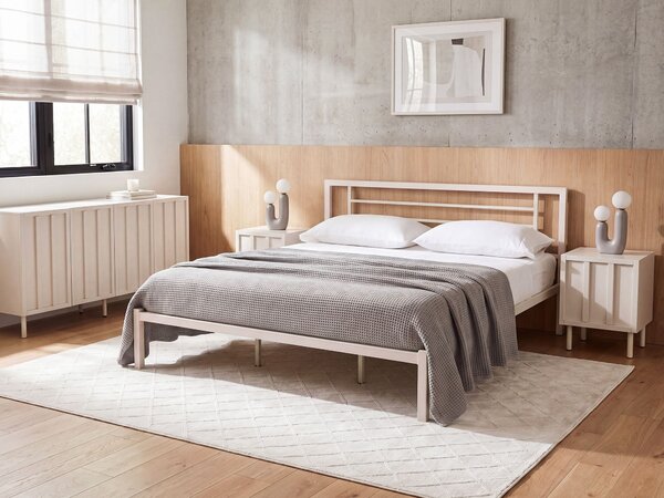 Postel Kov CUSSET 180 x 200 cm Světle béžová
