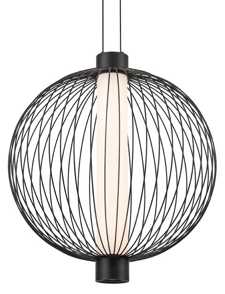 Závěsné svítidlo Kyoto, 1x černé drátěné stínítko, (fi 43cm), b