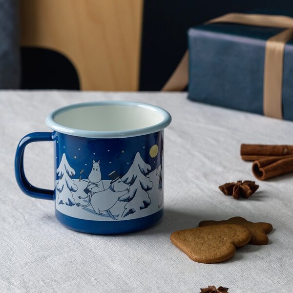 Muurla Hrnek Moomin Starry Night 0,37l, smalt / modrý