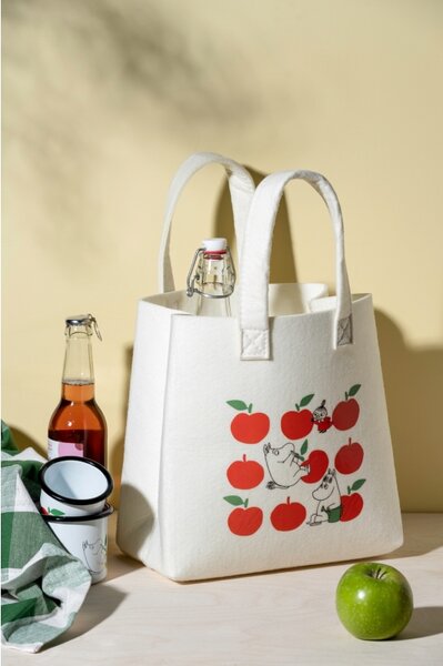 Muurla Taška Moomin Joyful Apples 25x25cm, béžová