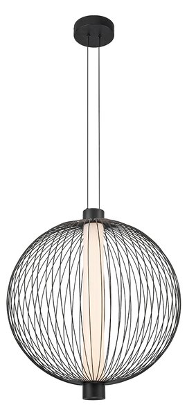 Závěsné svítidlo Kyoto, 1x černé drátěné stínítko, (fi 54cm), b