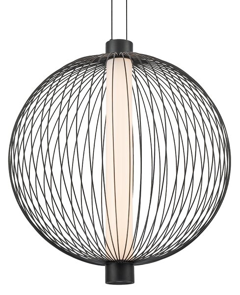 Závěsné svítidlo Kyoto, 1x černé drátěné stínítko, (fi 54cm), b