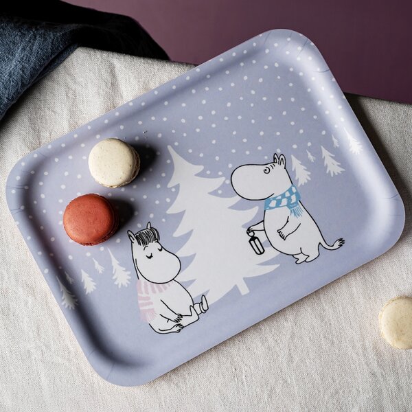 Muurla Podnos Moomin Snowfall 27x20cm, fialový