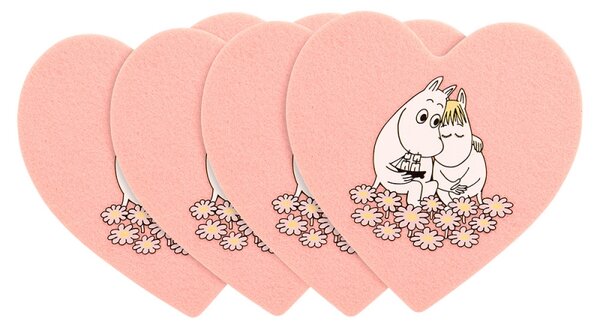 Muurla Set podtácků Moomin Together, 4ks / růžové