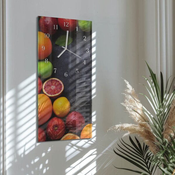 Skleněné hodiny vertikální Citrusová rostlina zsppb-30x60-00092527