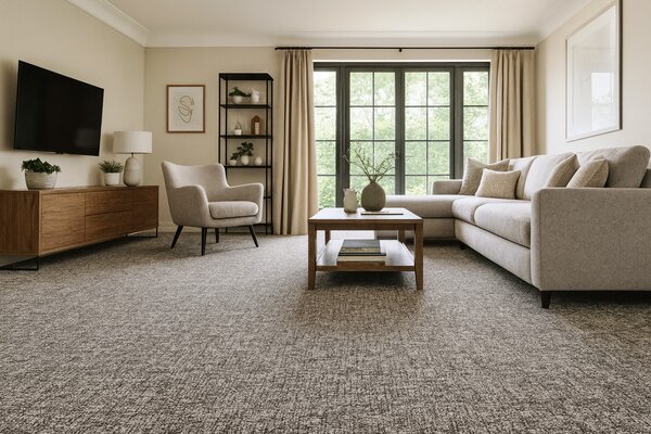Spoltex, Metrážový koberec Optik 16 Šedobéžový, na míru, šíře 3m,4m,5m, šedá, filc, chodba / předsíň