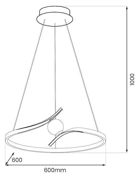 Závěsné LED svítidlo Perla, 1x LED 34w, 4000k, b