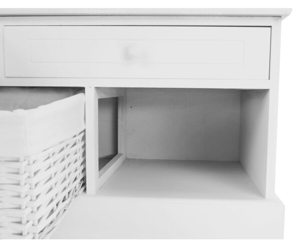KONDELA Lavice s úložným prostorem, bílá, BLANCO