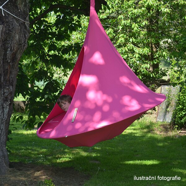KONDELA Závěsné houpací křeslo, zelená, KLORIN NEW KLASIK CACOON HAMMOCK