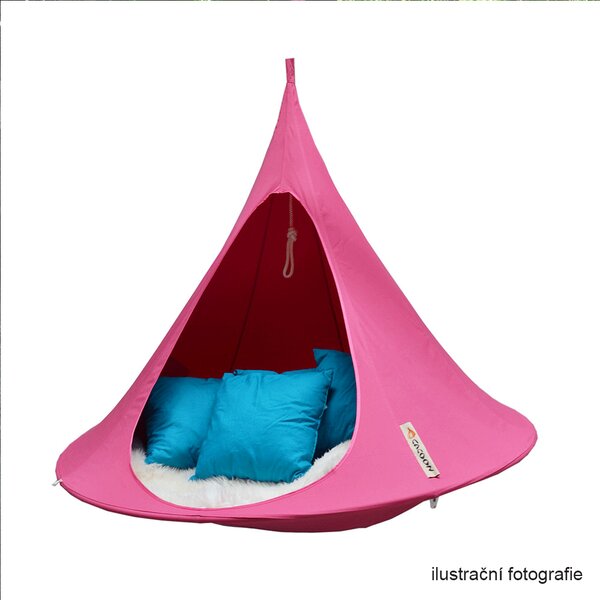 KONDELA Závěsné houpací křeslo, zelená, KLORIN NEW KLASIK CACOON HAMMOCK
