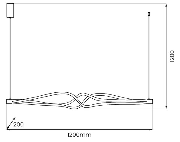 Závěsné LED svítidlo Twister, 1x LED 56w, 4000k, b