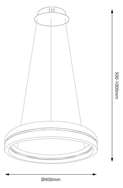 Závěsné LED svítidlo Gravity, 1x LED 36w, 4000k, b