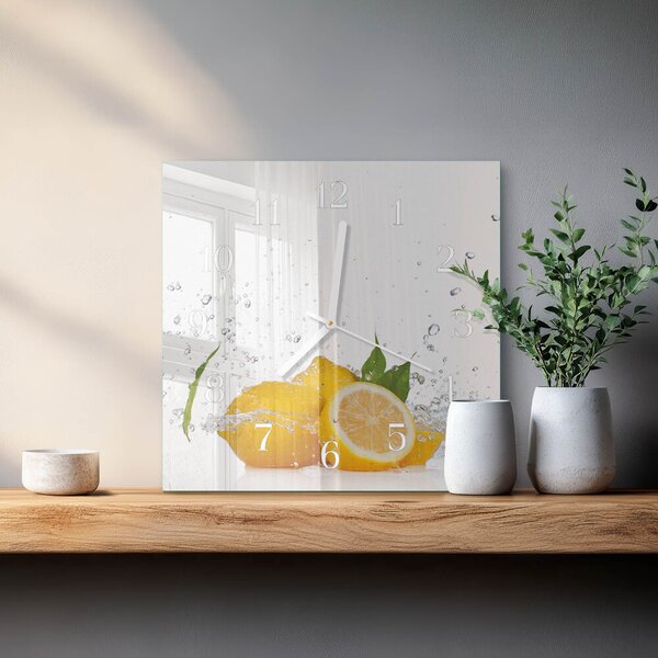 Skleněné hodiny Citrony zskb-30x30-00084778
