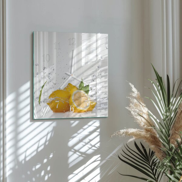Skleněné hodiny Citrony zskb-30x30-00084778
