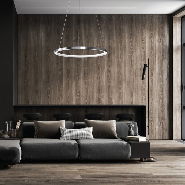 Závěsné LED svítidlo Hoop, 1x LED 27w, 4000k, ch