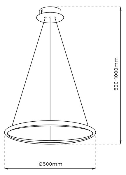 Závěsné LED svítidlo Hoop, 1x LED 27w, 4000k, ch