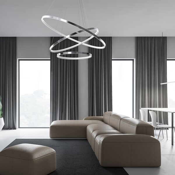Závěsné LED svítidlo Hoop, 3x LED 93w, 4000k, ch