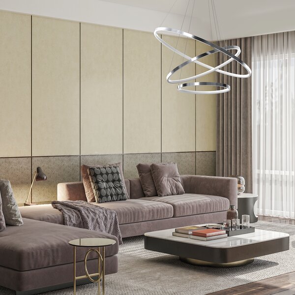 Závěsné LED svítidlo Hoop, 3x LED 93w, 4000k, ch