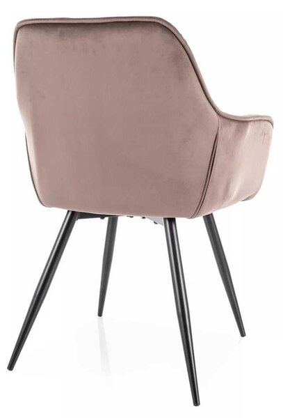 Jídelní židle Cherry Velvet, cappuccino / černá