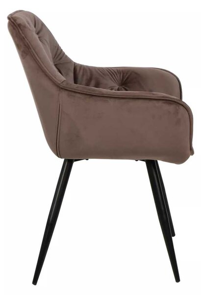 Jídelní židle Cherry Velvet, cappuccino / černá