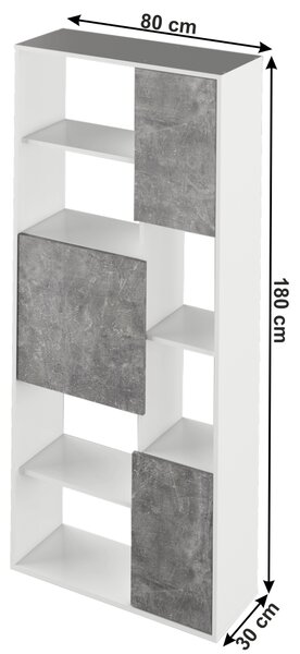 KONDELA Regál, bílá/ beton, ULIMI