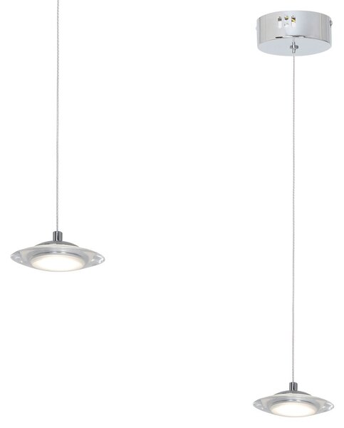 Závěsné svítidlo Ellipse, 1x chromové kovové stínítko, ch