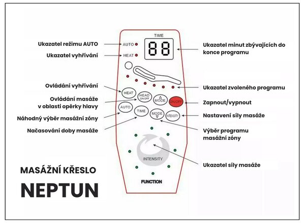 Masážní křeslo Neptun V, tmavě šedá