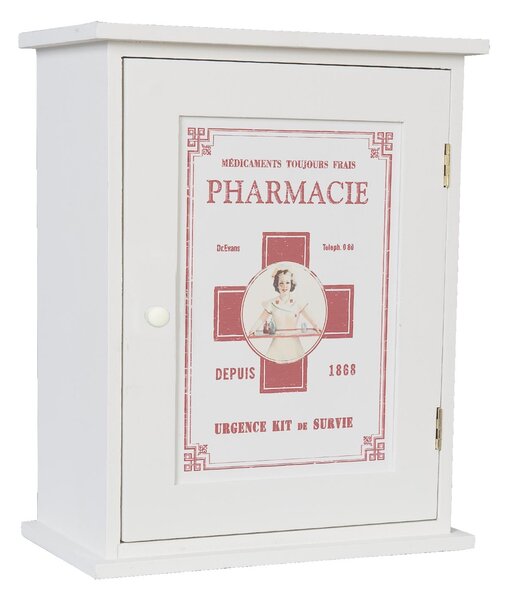 Bílá antik dřevěná lékárnička Pharmacie - 24*30*13 - Clayre & Eef