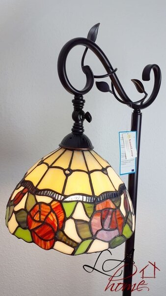 Stojací lampa Tiffany Rosalin - 40*27*152 cm / E27/60w - Clayre & Eef