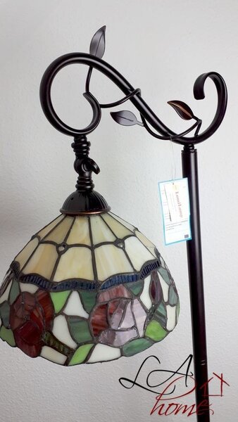 Stojací lampa Tiffany Rosalin - 40*27*152 cm / E27/60w - Clayre & Eef