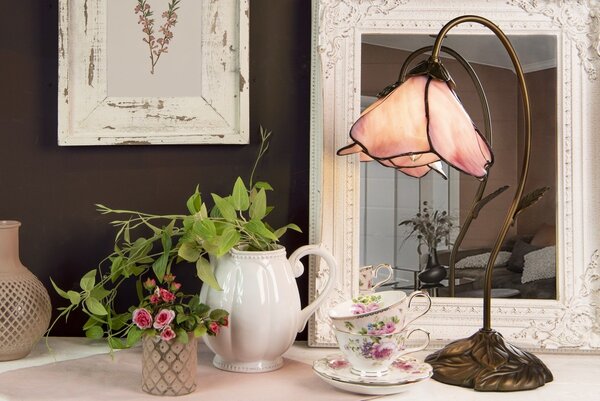 Stolní lampa Tiffany - Ø 31*48 cm 1x E14 - Clayre & Eef