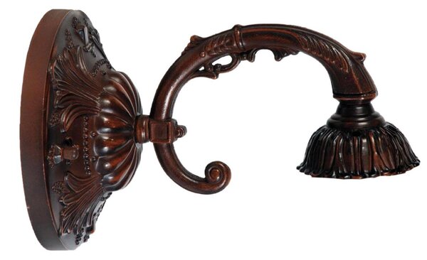 Nástěnná lampa Tiffany hnědá bez stínítka -15*Ø 23 cm - Clayre & Eef