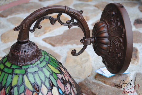 Nástěnná lampa Tiffany hnědá bez stínítka -15*Ø 23 cm - Clayre & Eef