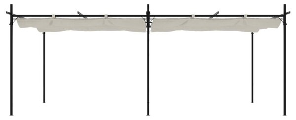 Pergola se zatahovací střechou krémová 589 x 292 x 230 cm