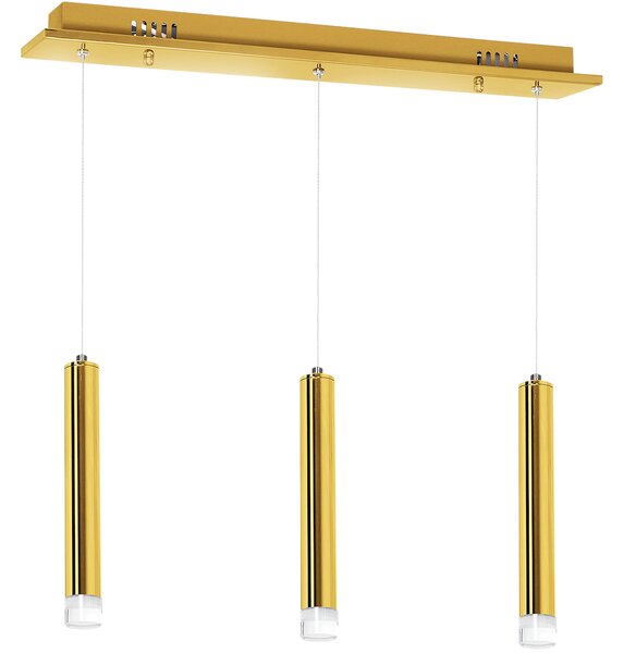 Závěsné svítidlo Goldie, 3x zlaté kovové stínítko, g