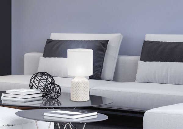 Moderní stolní keramická lampa INER - 1xE14, 40W, bílá