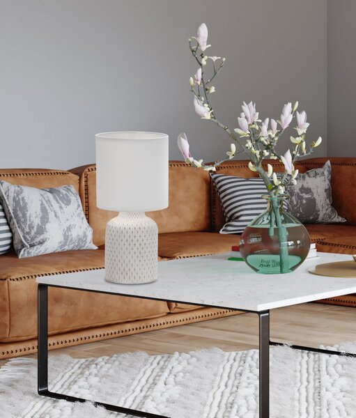 Moderní stolní keramická lampa INER - 1xE14, 40W, bílá