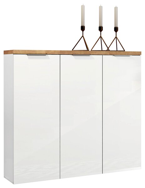 BOTNÍK, bílá, barvy dubu, 120/115/34 cm Xora - Botníky