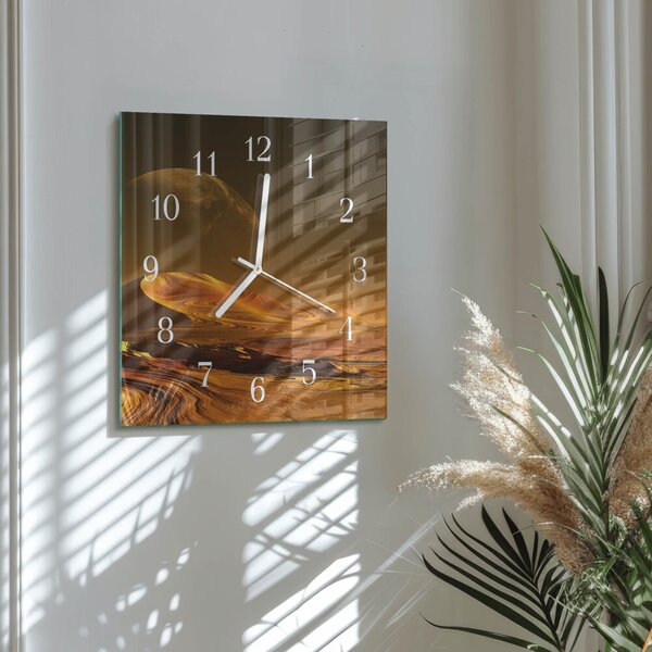 Skleněné hodiny Poušť zskb-30x30-00085220