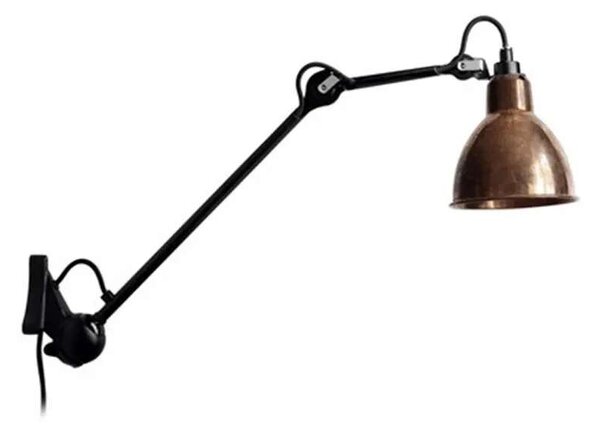 DCW - 222 Nástěnné Svítidlo Black/Raw CopperLampe Gras - Lampemesteren