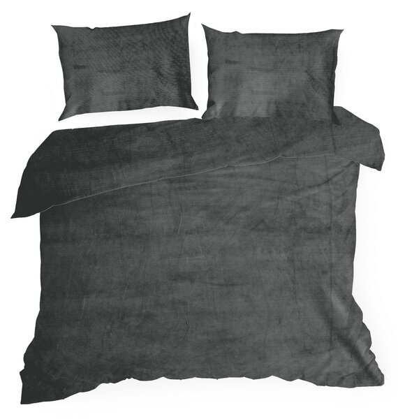 FLEECOVÉ POVLEČENÍ FLANO2 200X220 CM, 2 KS 70X80 CM ŠEDÉ