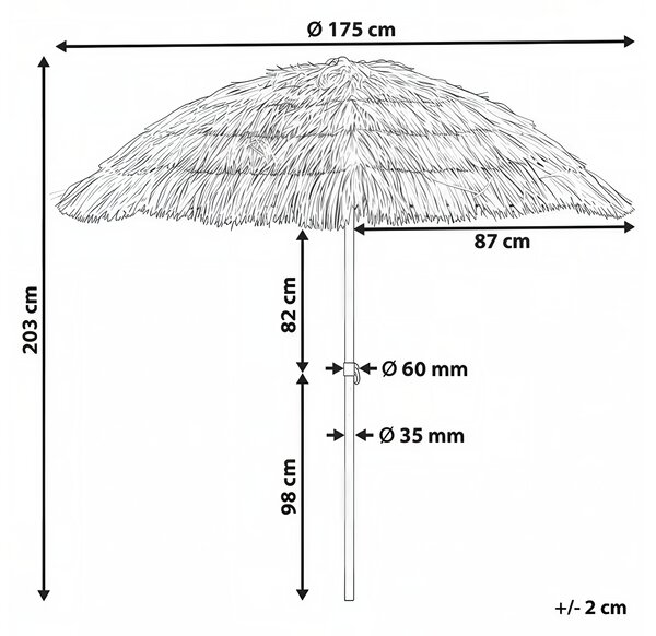 Slunečník 175 cm CIVETTA Přírodní