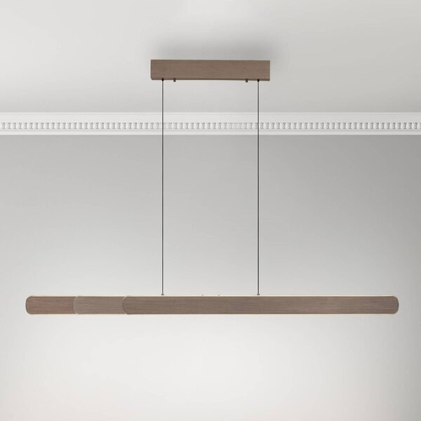 Paul Neuhaus Závěsná LED lampa Adriana, hnědá, délka 160 cm, stmívatelný, Hnědá / rez, Obývací pokoj / jídelna, Hliník, Moderní