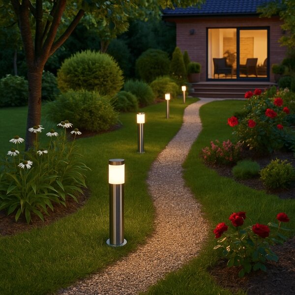 Venkovní lampa BROOKLYN 1xE27/60W/230V 45 cm IP44 matný chrom