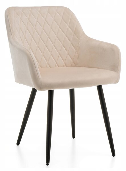 Čalouněná židle Todi, sametová, prošívaná, do obývacího pokoje, jídelny, glamour styl