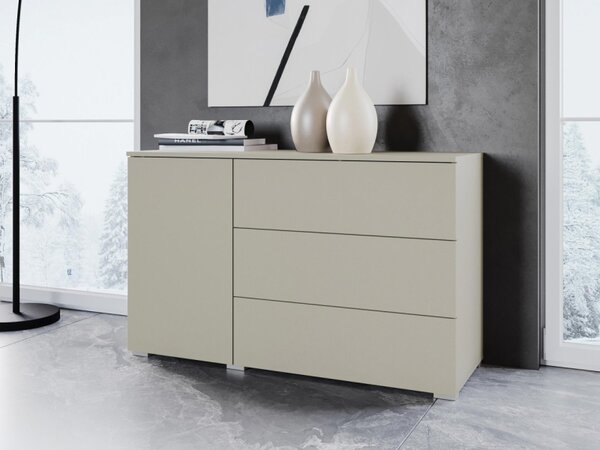 Pokojová komoda Bamisio 110, Barva: bílá / bílý lesk 5903211124280